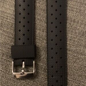 18 20mm 22 Black Tropical Style FKM Vulcanized Rubber Quick Release Watch Strap
